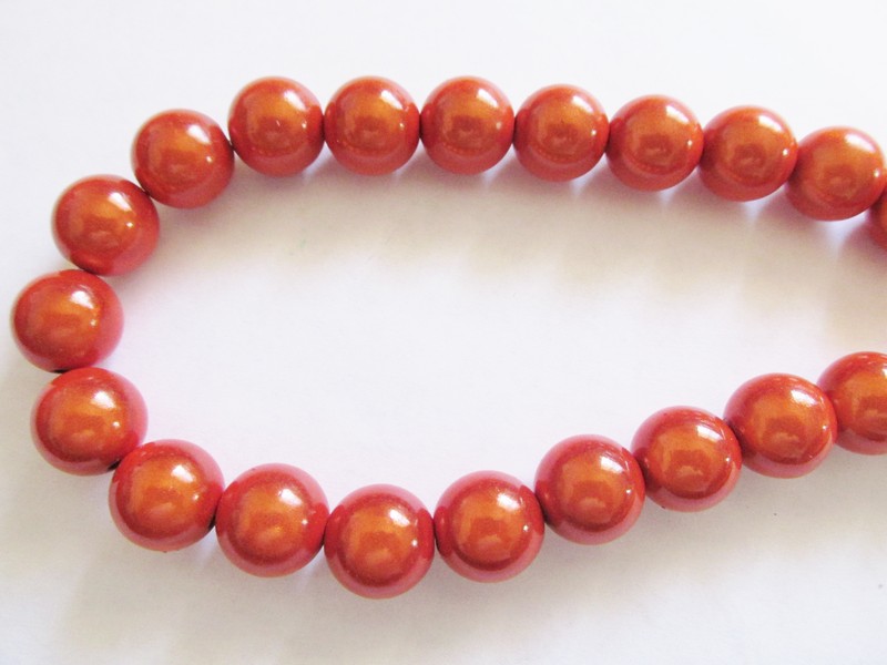 (image for) Orange glow round beads #1465